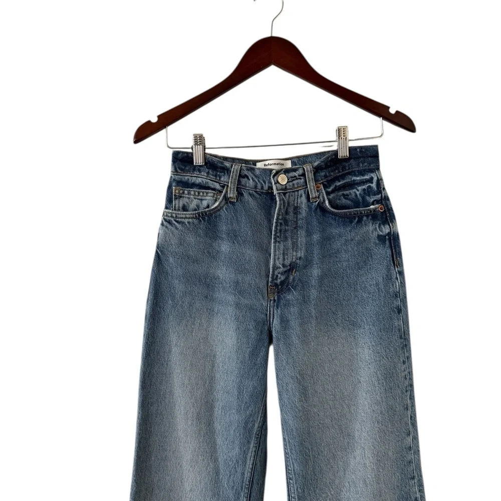 REFORMATION Wilder High Rise Ankle Wide Leg Dillon Jeans - Picture 5 of 8